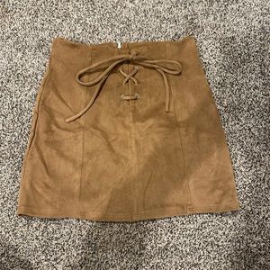 Brown Velvet like Skirt